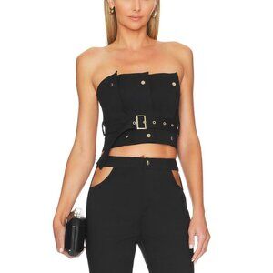 Camila Coelho black buckled utilitarian corset top🖤✨